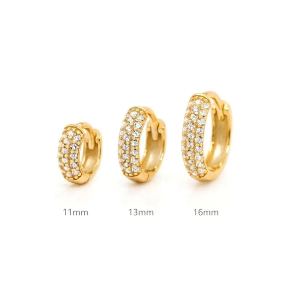 Sparkle in Style – Hypoallergenic Gold Pave Hoops