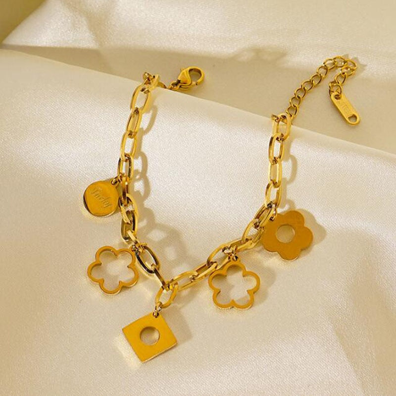 Grace Flower Charm Bracelet