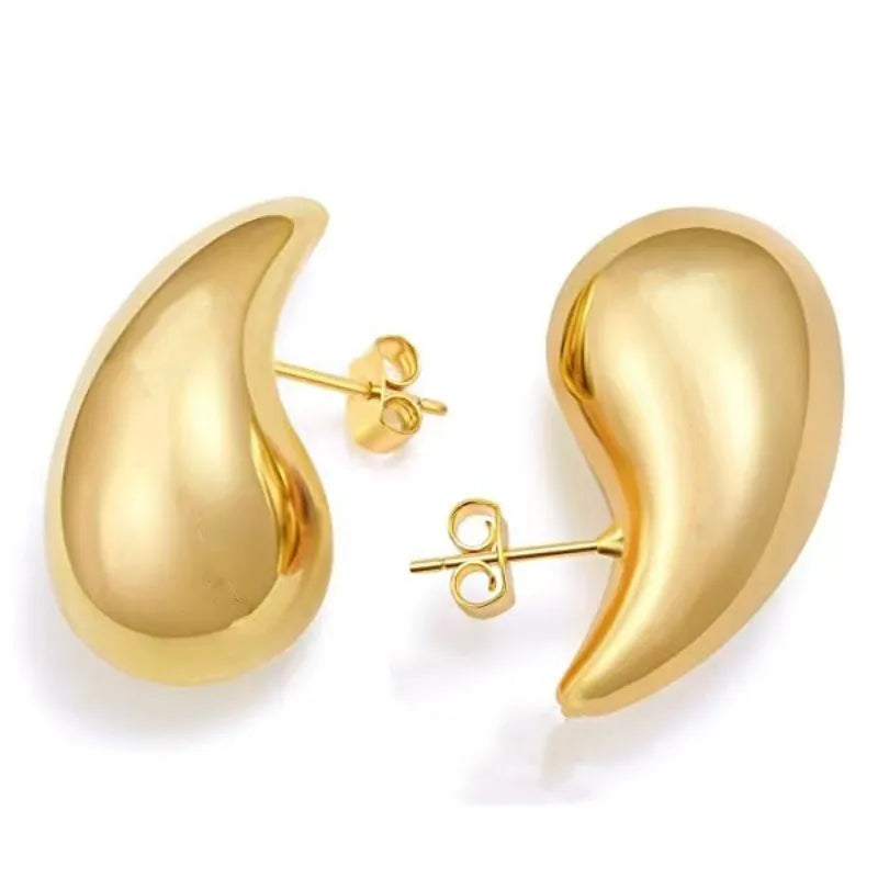 Golden Teardrop Studs