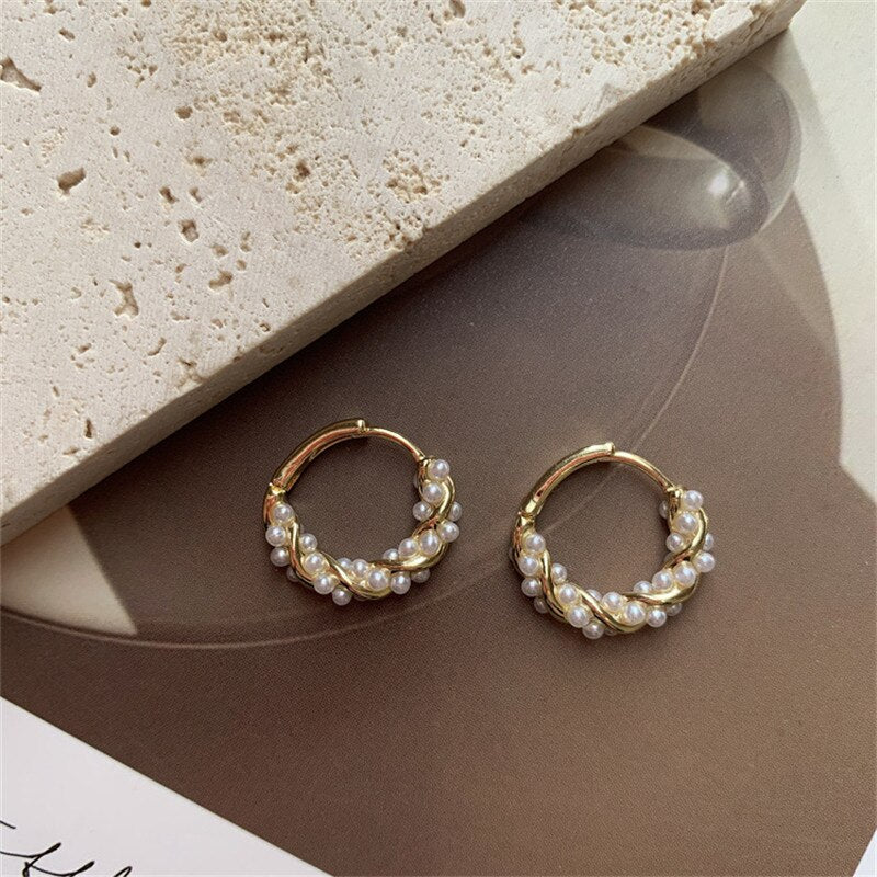 Pearl Hoop Earrings