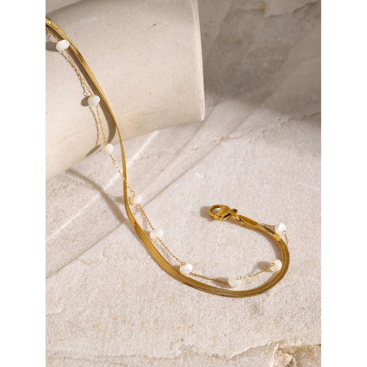18K Gold Plated Freshwater Pearl Anklet
