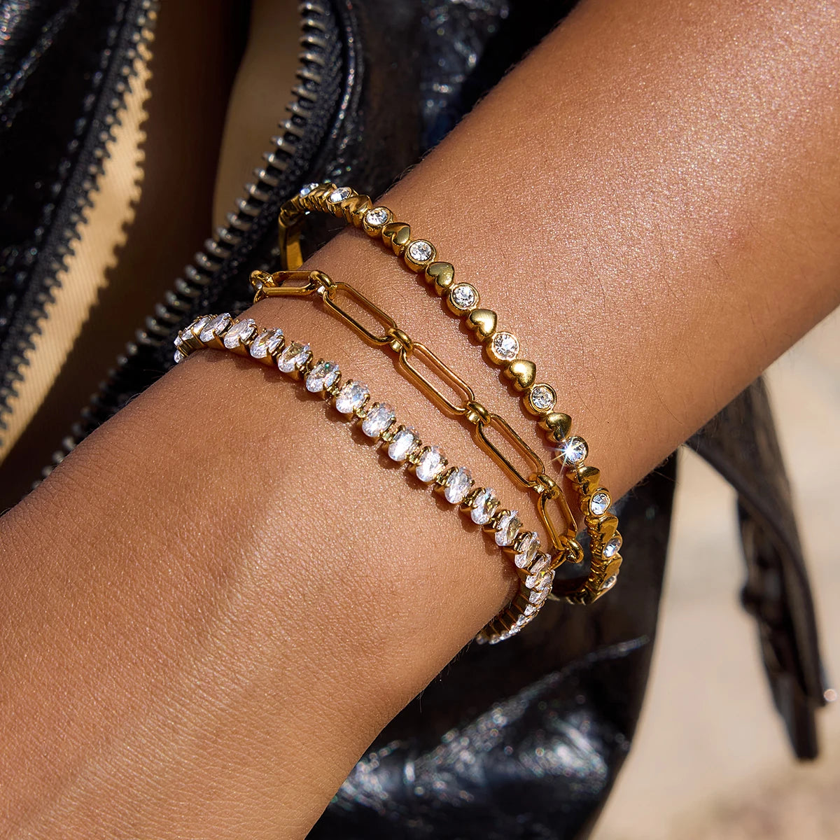 Golden Glow Tennis Bracelet