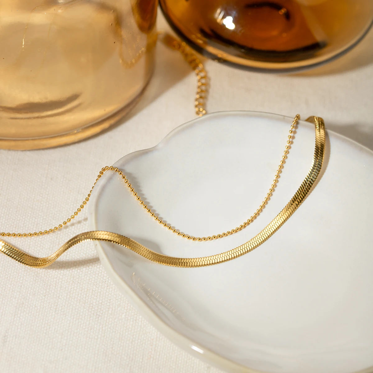 Double Charm Gold Bracelet