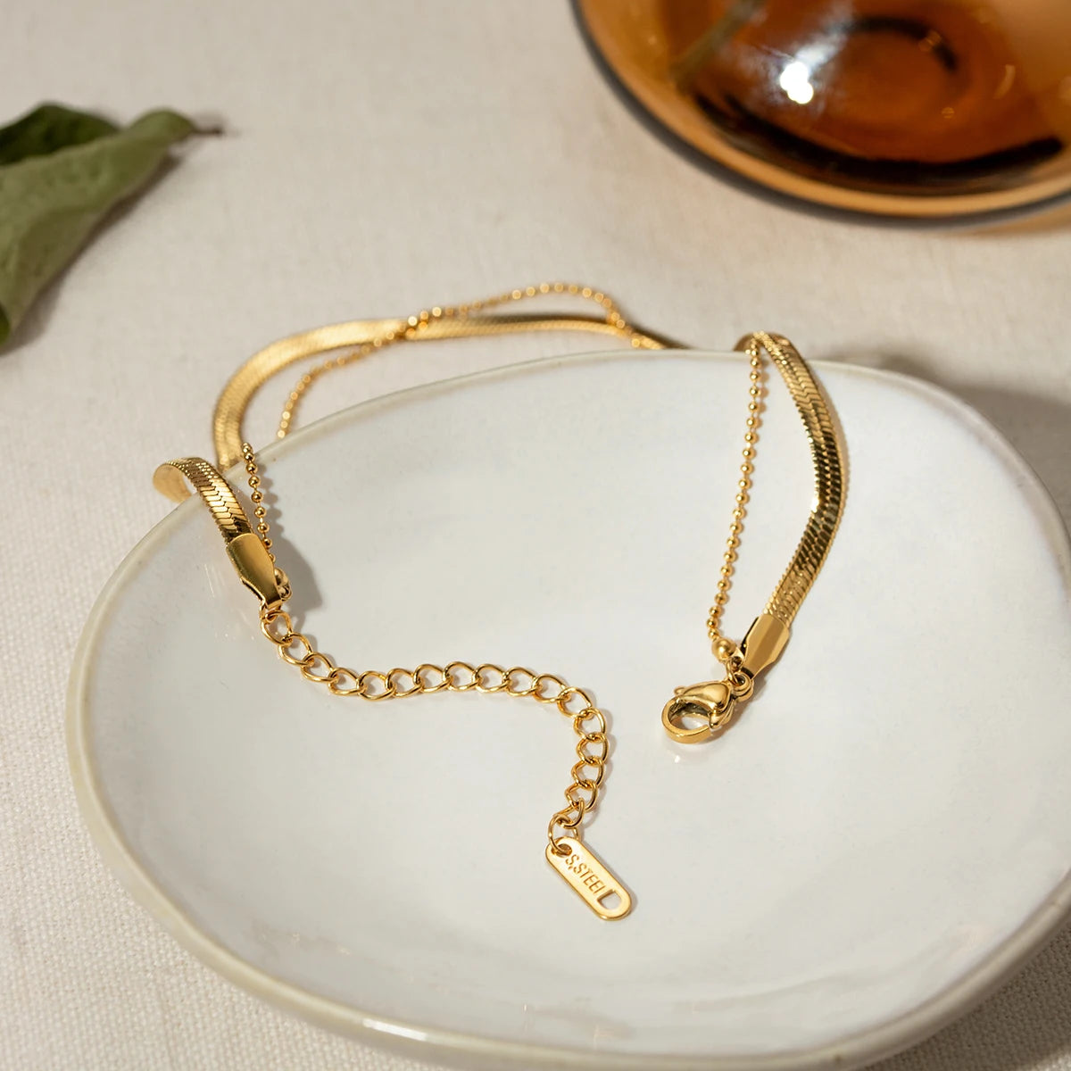 Double Charm Gold Bracelet