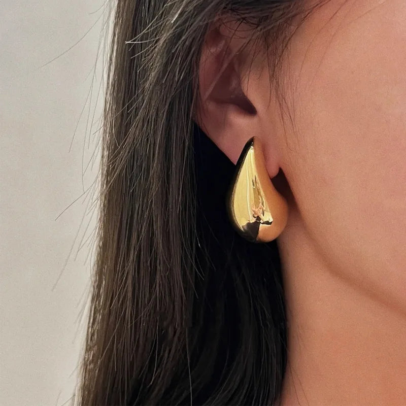 Golden Teardrop Studs