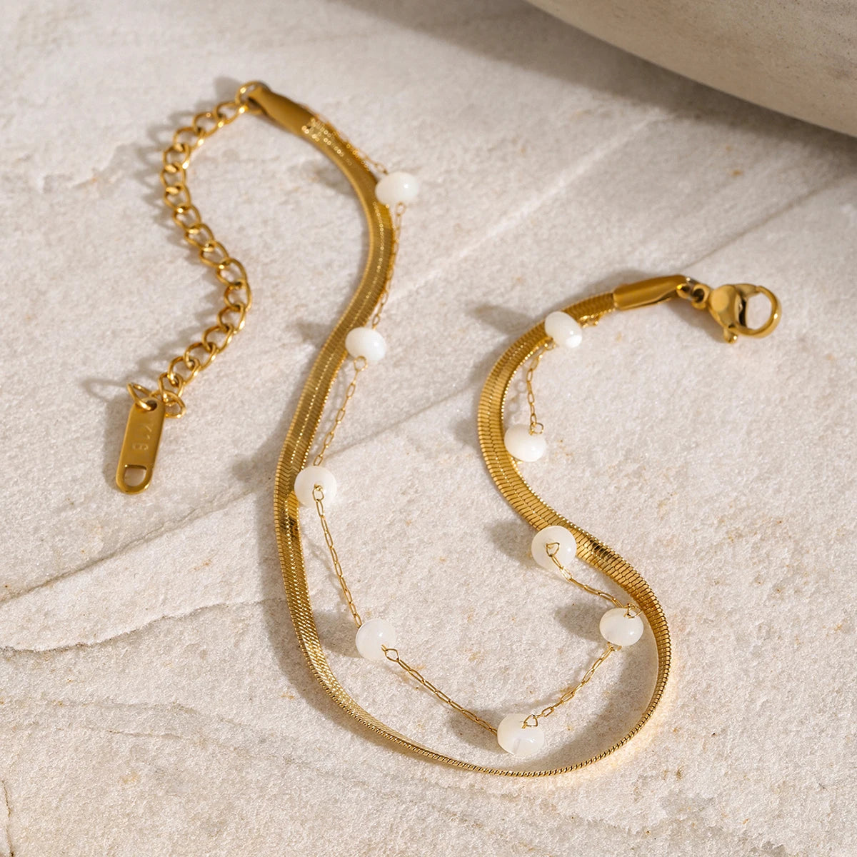 18K Gold Plated Freshwater Pearl Anklet