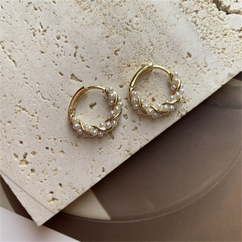Pearl Hoop Earrings