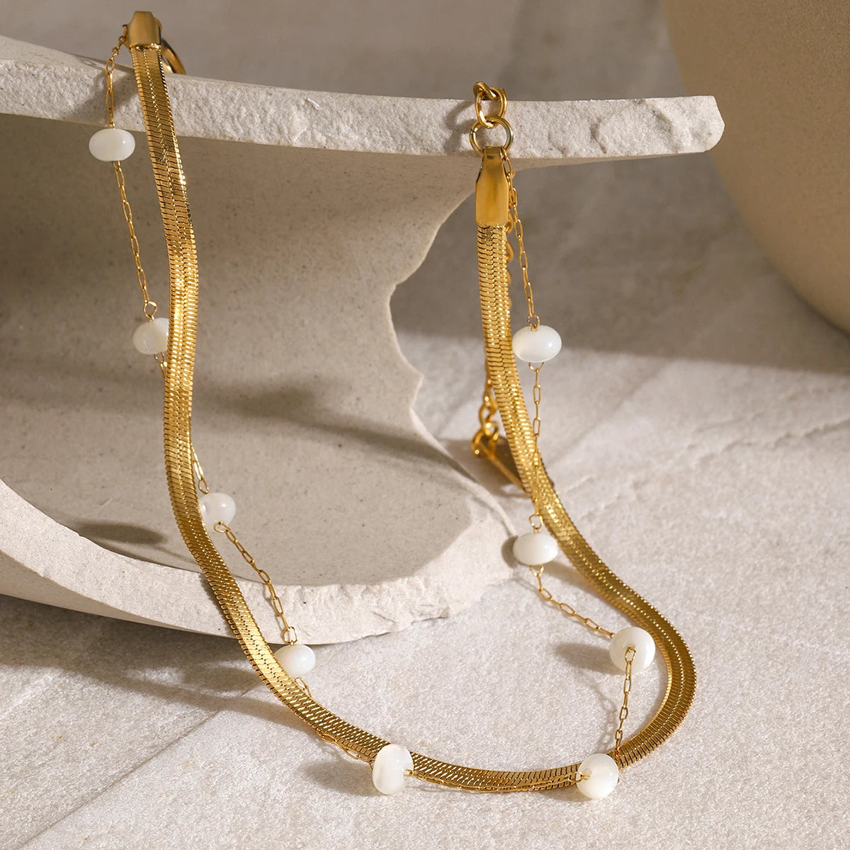 18K Gold Plated Freshwater Pearl Anklet