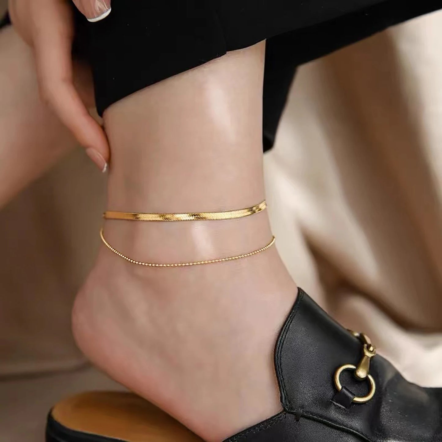Double Charm Gold Bracelet