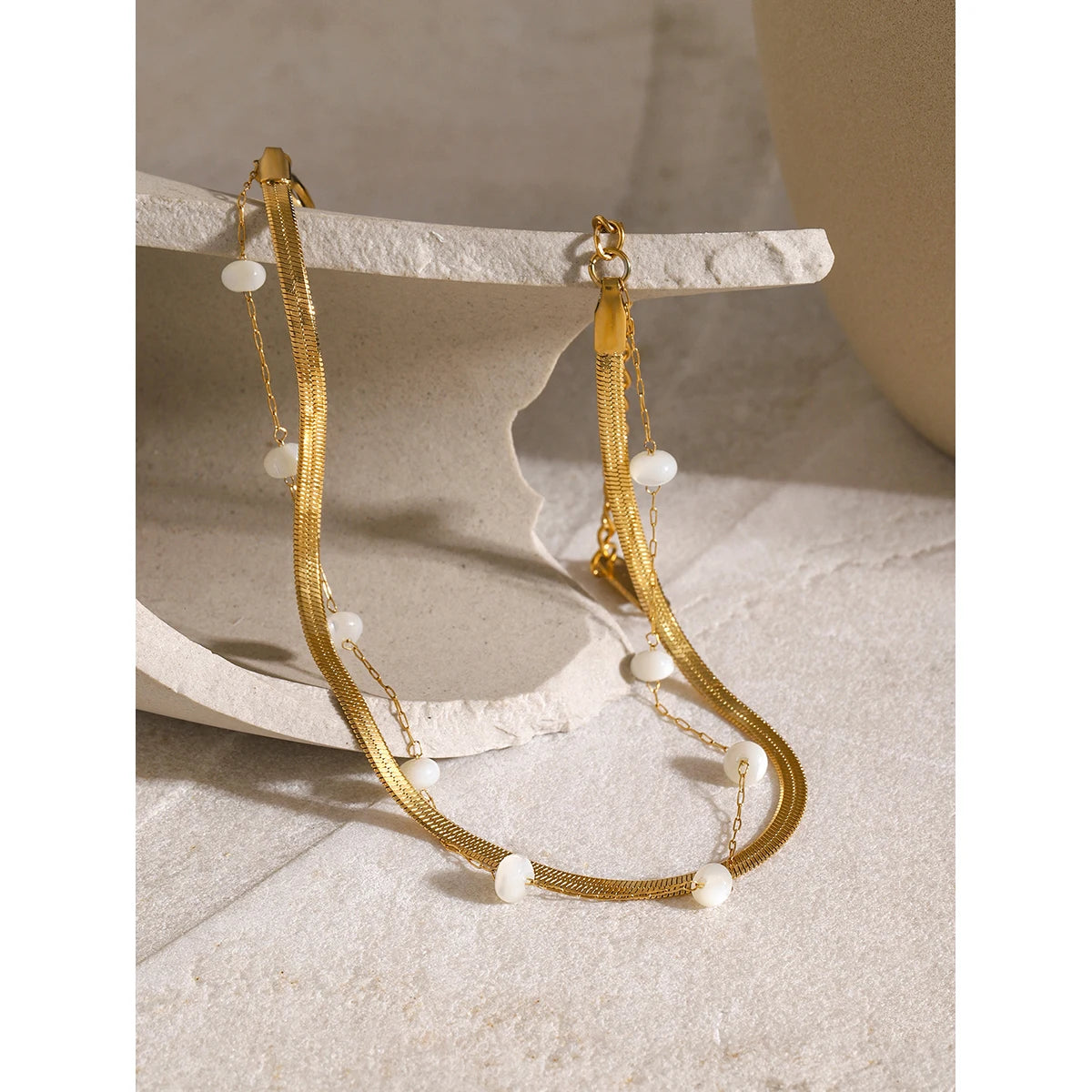 18K Gold Plated Freshwater Pearl Anklet
