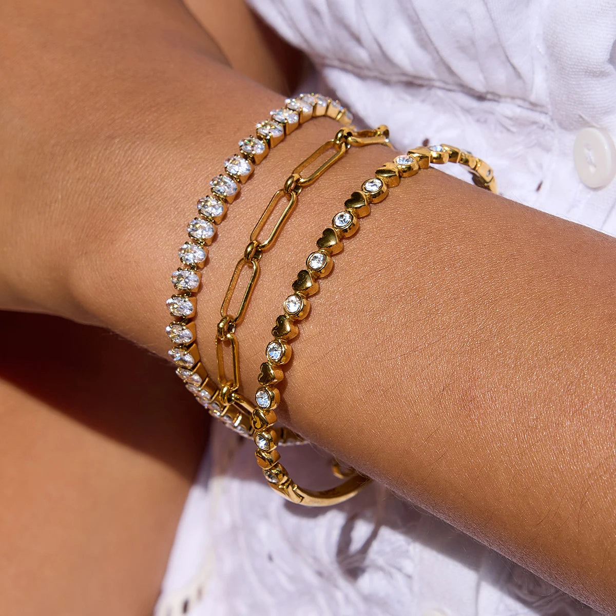 Golden Glow Tennis Bracelet