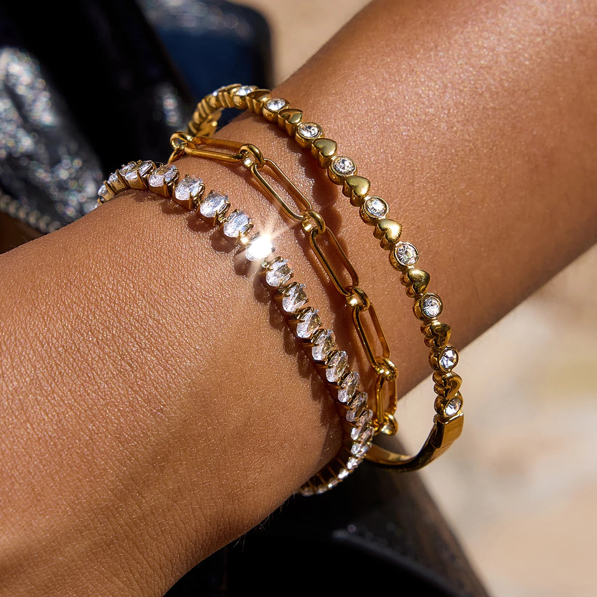 Golden Glow Tennis Bracelet