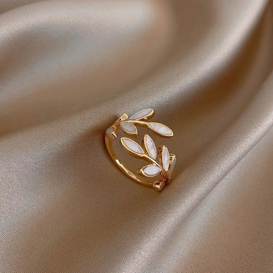 Olive Branch Adjustable Ring