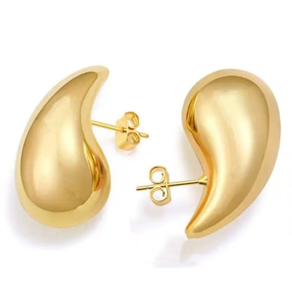 Golden Teardrop Studs