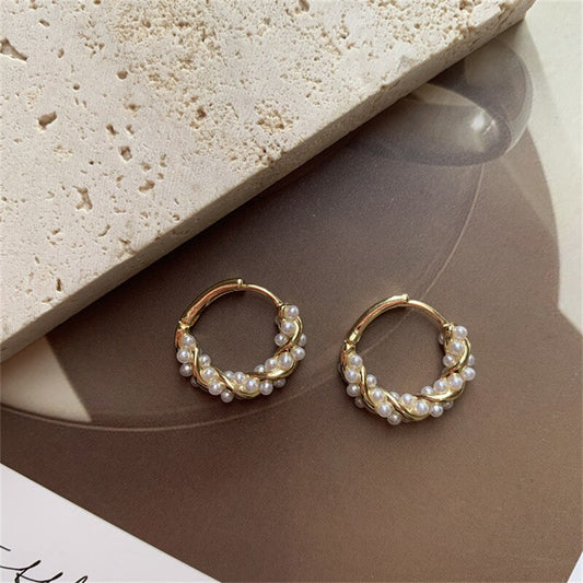 Pearl Hoop Earrings