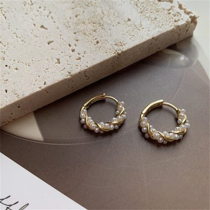 Pearl Hoop Earrings