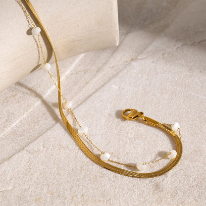 18K Gold Plated Freshwater Pearl Anklet