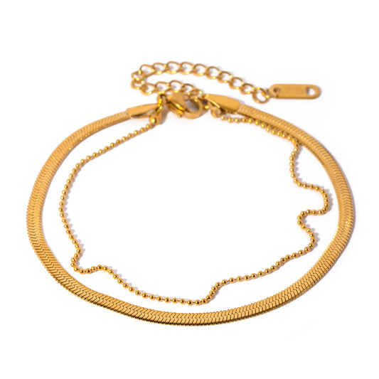 Double Charm Gold Bracelet