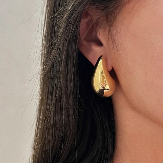 Golden Teardrop Studs