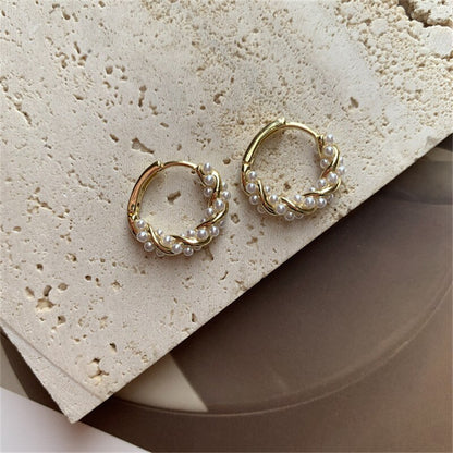 Pearl Hoop Earrings