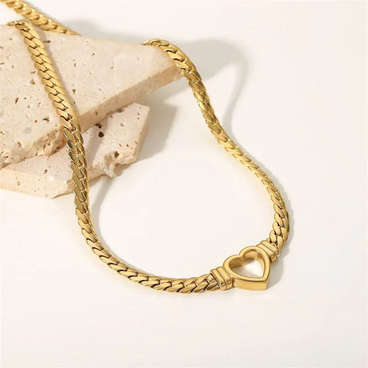Golden Heart Chain Necklace