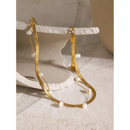 18K Gold Plated Freshwater Pearl Anklet