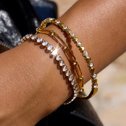 Golden Glow Tennis Bracelet